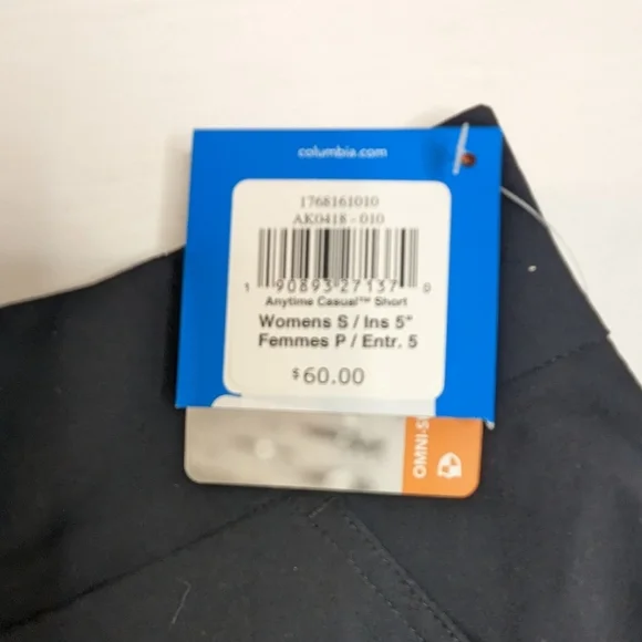 Columbia NEW Anytime Casual Black Shorts size S - Picture 3 of 7